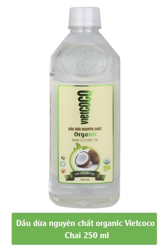 DẦU DỪA NGUYÊN CHẤT ORGANIC VIETCOCO CHAI PET 250ML nhập khẩu