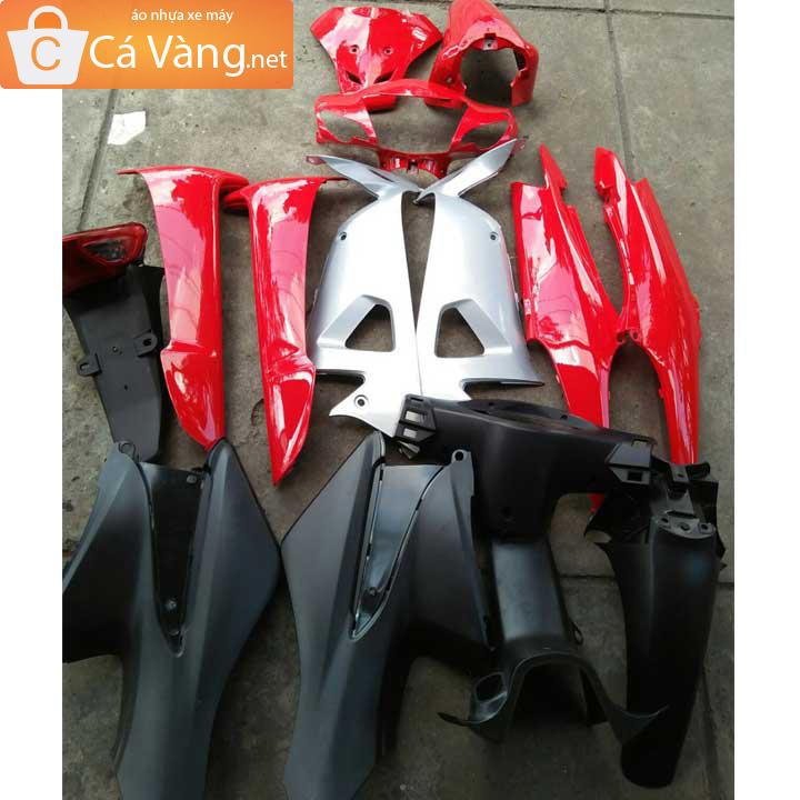 [HCM]Dàn áo xe máy Wave RS Wave anpha nhựa ABS ghi màu ĐỎ CỜ