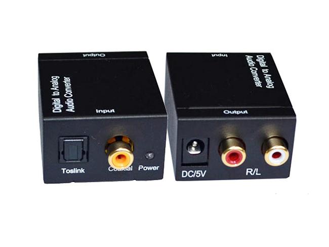Bộ chuyển âm thanh quang Optical sang Audio AV ra Amply + Cáp Optical