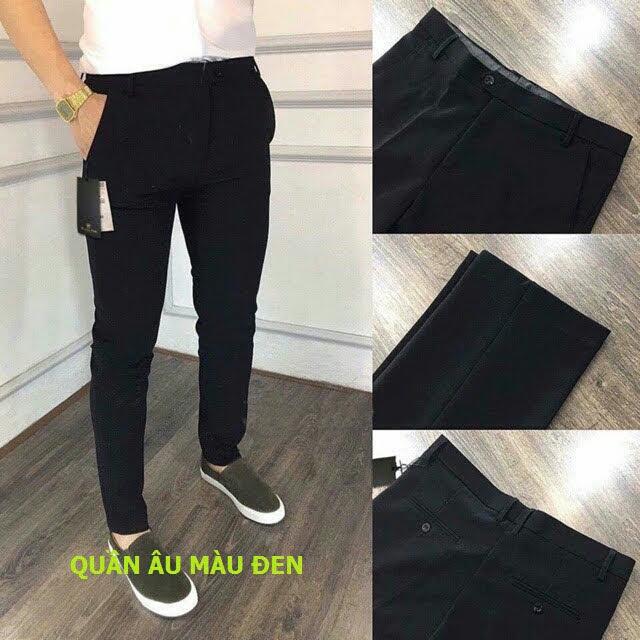 Quần âu nam đen chất vải mềm mịn cao cấp