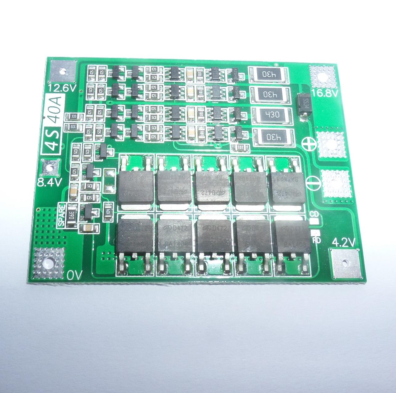 Mạch 4S 14.4V 16.8V - Dòng xả 40A -  Bảo vệ và sạc cân bằng (pack) pin Li-ion 4S 14.4V-16.8V