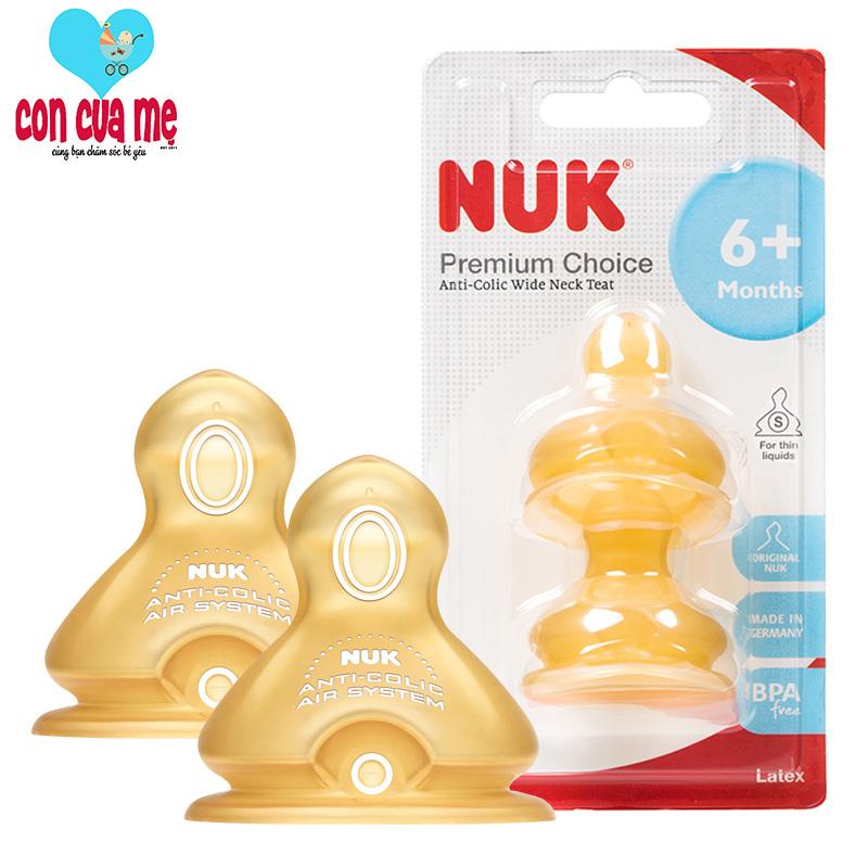 Bộ 2 núm ti NUK cao su S2 - size M cho bé 6m+ NU66053
