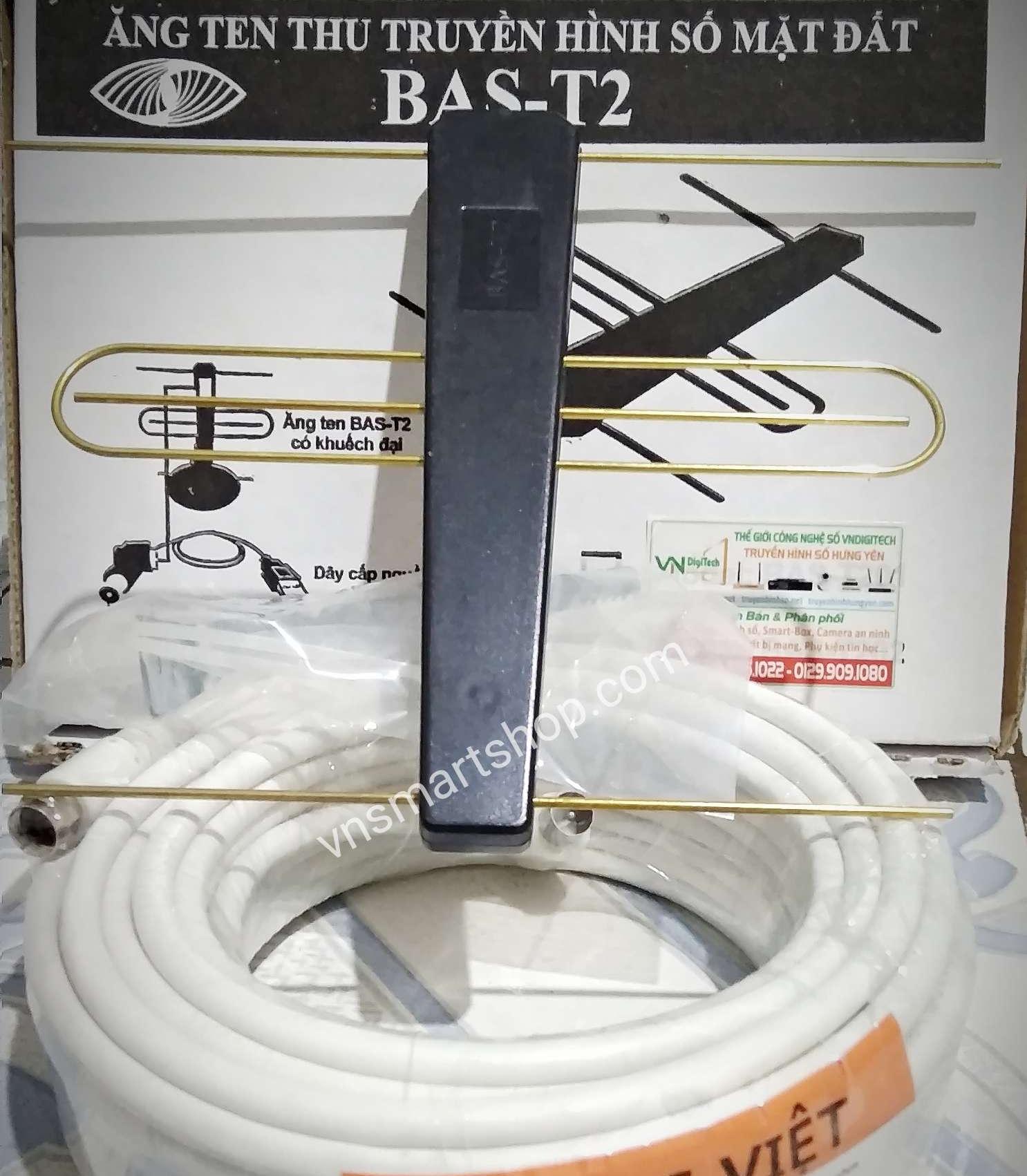 Anten DVBT2 BAS-T2, anten ngoài trời dùng cho các loại Đầu thu DVB-T2 thu sóng dvb t2 cực tốt, anten thích hợp dùng cho nhà chung cư cao tầng tại các thành phố