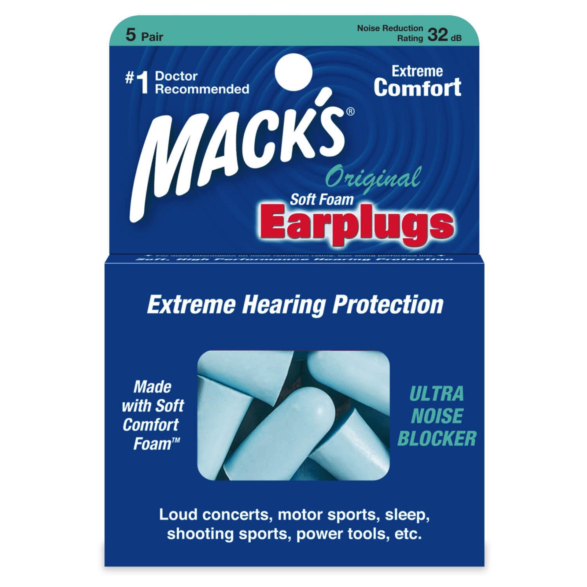 Hộp 5 đôi nút bịt tai chống ồn mack's safesound dùng cho ngủ ngon chống ồn