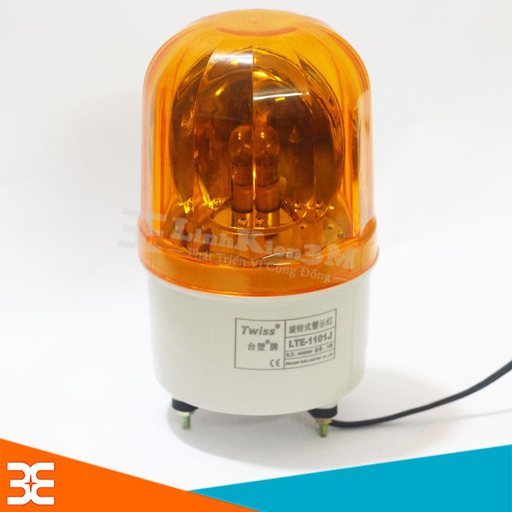 Đèn Quay Báo Có Còi 220VAC  - Vàng(BH 1 tháng)