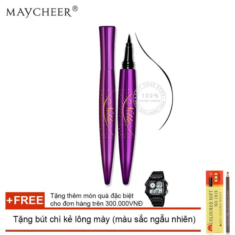 Bút lông kẻ mắt Maycheer+ Tặng bút chì kẻ lông mày ( Đơn hàng mỹ phẩm trên 300k tặng thêm 1 đồng hồ thể thao như quảng cáo )