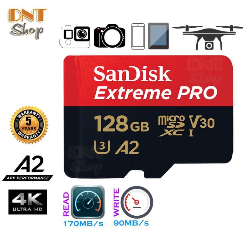Thẻ nhớ MicroSDXC SanDisk Extreme PRO A2 - 128GB V30 U3 Class 10 UHS-I 170MB/s (SDSQXCY-128G-GN6MA)