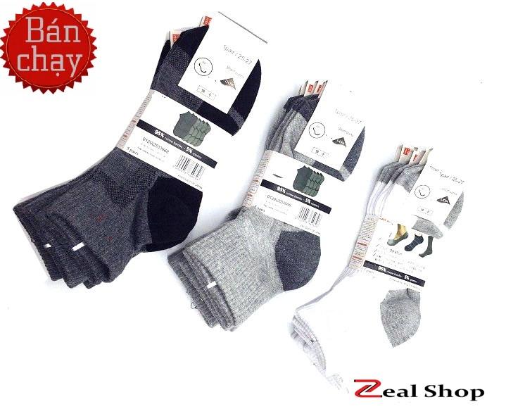 [GIÁ TỐT] Bộ 3 Đôi Tất Vớ Nam Cổ Trung UNI Loại I