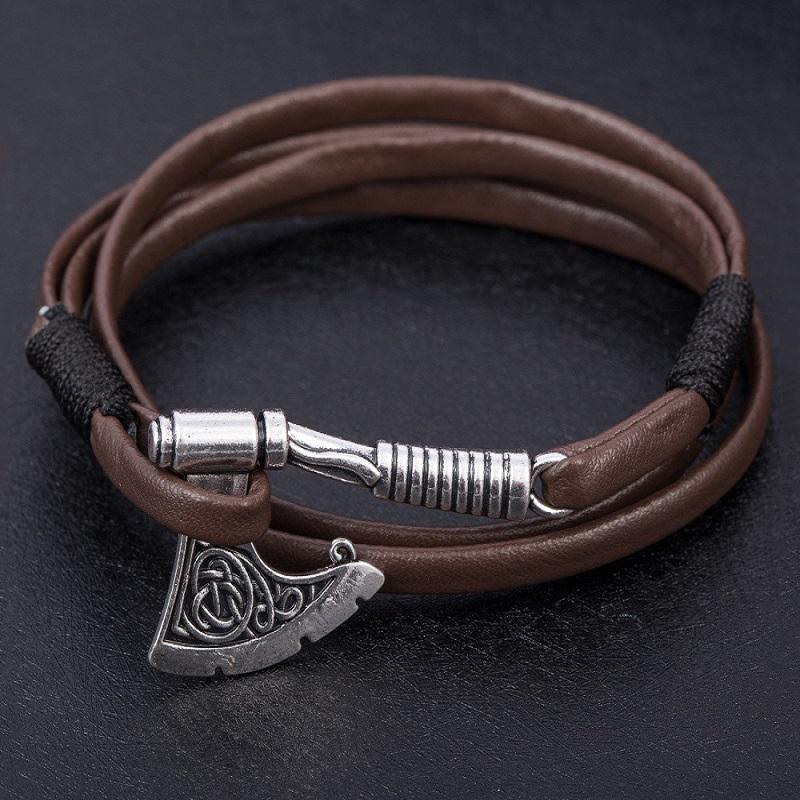 Vòng tay AXE B109352 Da - Vòng Tay Cao Cấp Kiểu Dáng Viking Châu Âu AXEB109352DA