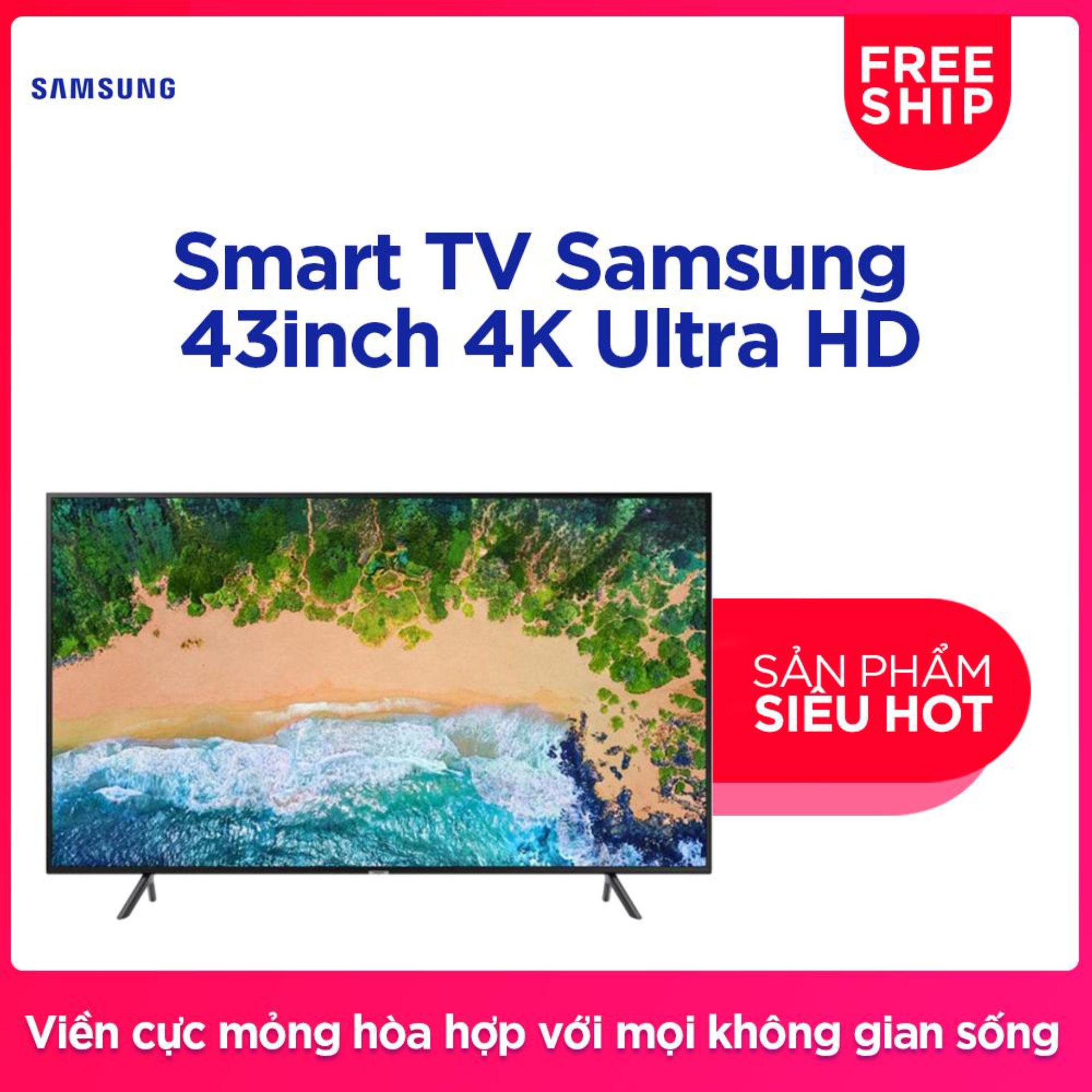 Smart TV Samsung 43inch 4K Ultra HD - Model UA43NU7100KXXV (Đen) - Hãng phân phối chính thức