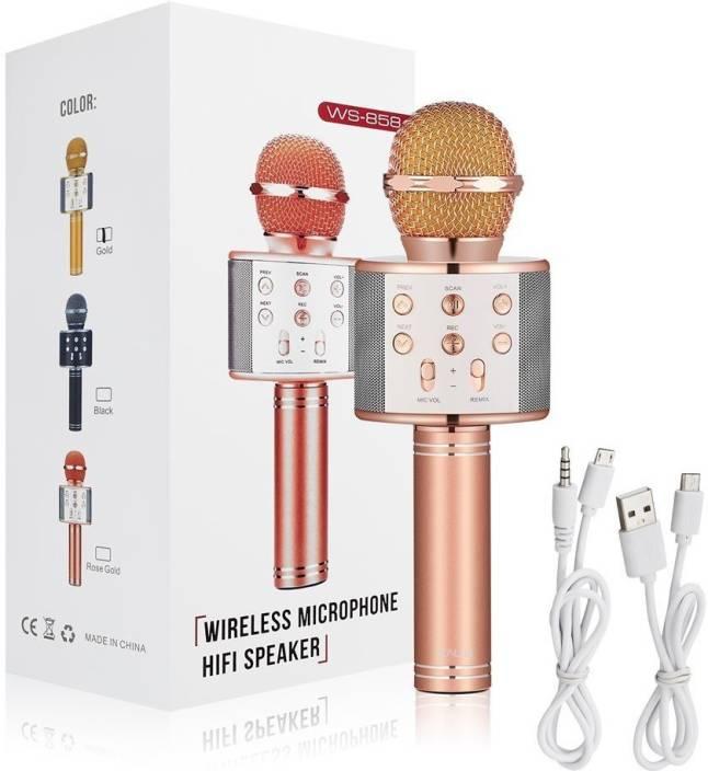 Mic kèm loa bluetooth ws - 858 hát karaoke