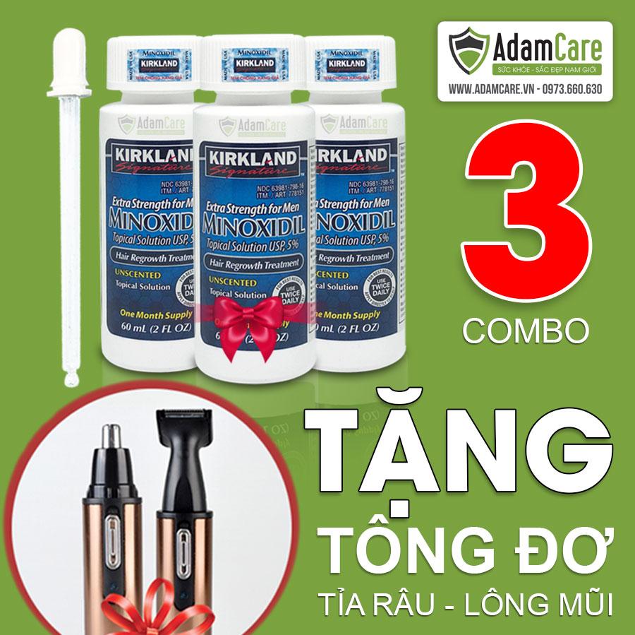 Serum mọc râu Minoxidil 5% combo 3 chai tặng Tông đơ tỉa râu Kemei