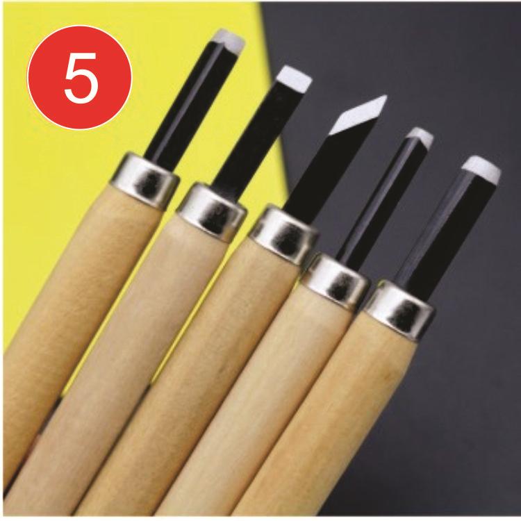 Bộ 5 dao khắc gỗ, tiện gỗ