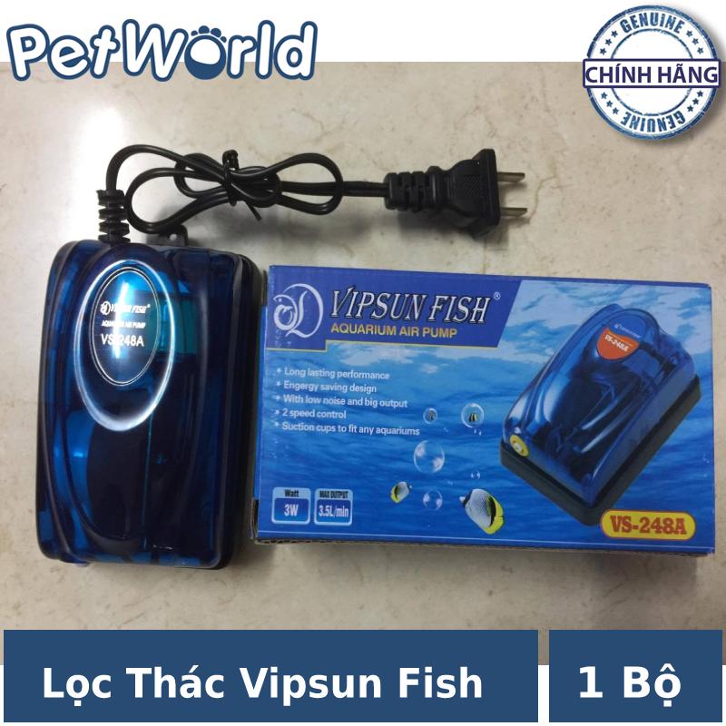 Lọc thác/máy sủi 1 vòi vipsun fish cho bể cá cảnh/ hồ cá cảnh vs248a - combo máy sủi oxy 1 vòi, dây oxi, cục sủi