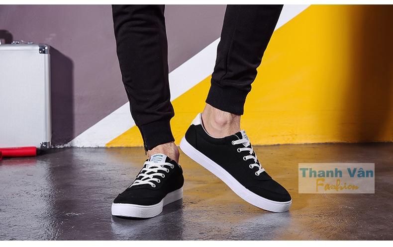 Giày nhịp tim phong cách Hàn Quốc, size từ 39-44 (đen phối trắng)