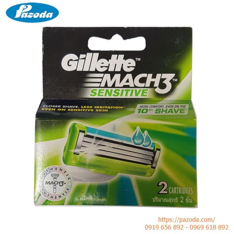 Hộp 2 lưỡi cạo Gillette Mach3 sensitive nhập khẩu
