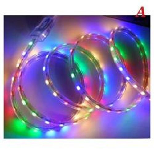 Bộ 10 mét đèn Led dây chớp 5050/220V 4 màu và 1 đầu nối dây nguồn trang trí decor phòng ngủ