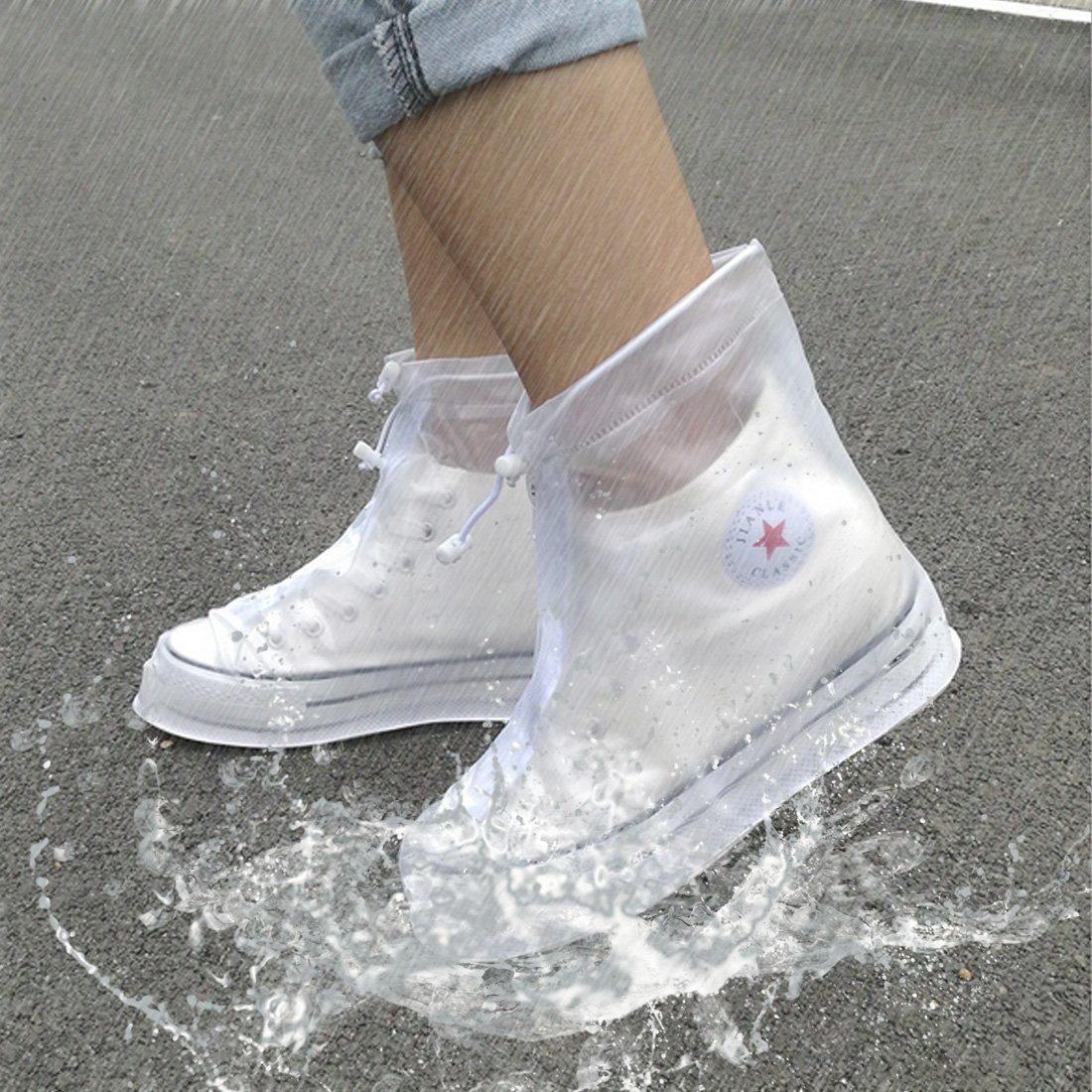 Bao giày đi mưa - áo mưa bọc giày dép thời trang bằng cao su – 100% khô ráo dù mưa bão màu trắng