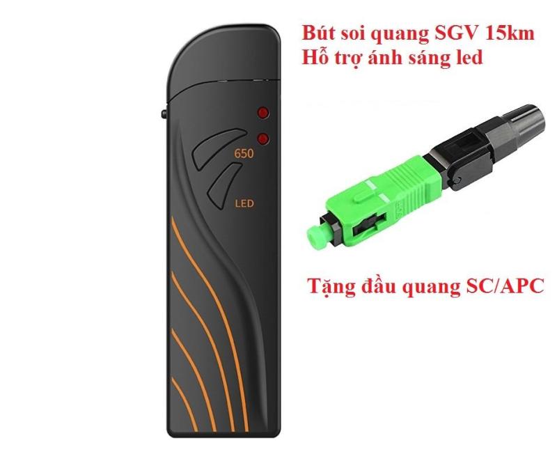 Bảng giá Bút soi quang SGV 15km cao cấp dùng pin sạc - Tích hợp đèn pin LED tiện dụng - Tặng đầu quang SC/APC Phong Vũ