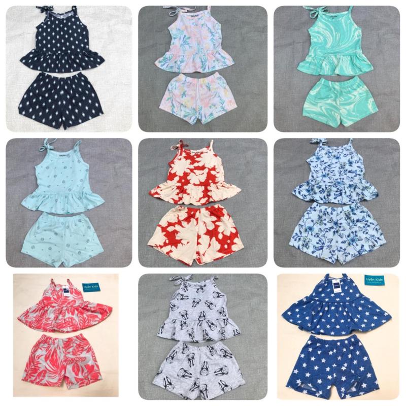 Nơi bán Combo 3 bộ dây vạt bèo dễ thương, mát mẻ cho bé gái 7-22kg