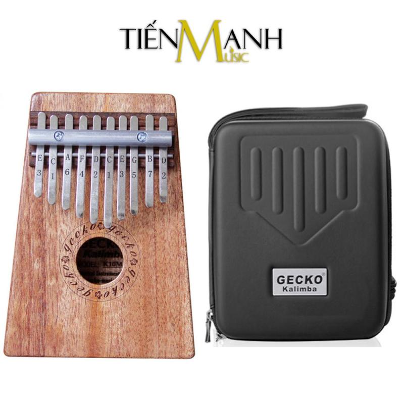 Combo Đàn Kalimba Gecko 10 Phím K10M và Hộp đựng (Gỗ Mahogany - Mbira Thumb Finger Piano 10 Keys - Kèm Túi đựng, Khăn lau, Sách học, Móng gẩy Tiến Mạnh Music - Giúp cảm thụ âm nhạc tốt)