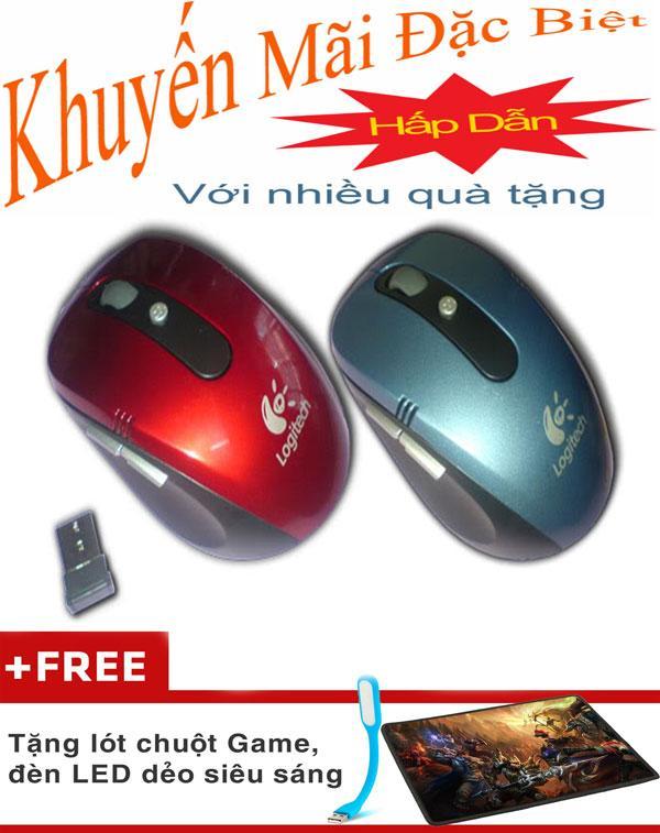 Chuột máy tính Mouse ko dây Logitech Tặng Lót Chuột, Đèn Led