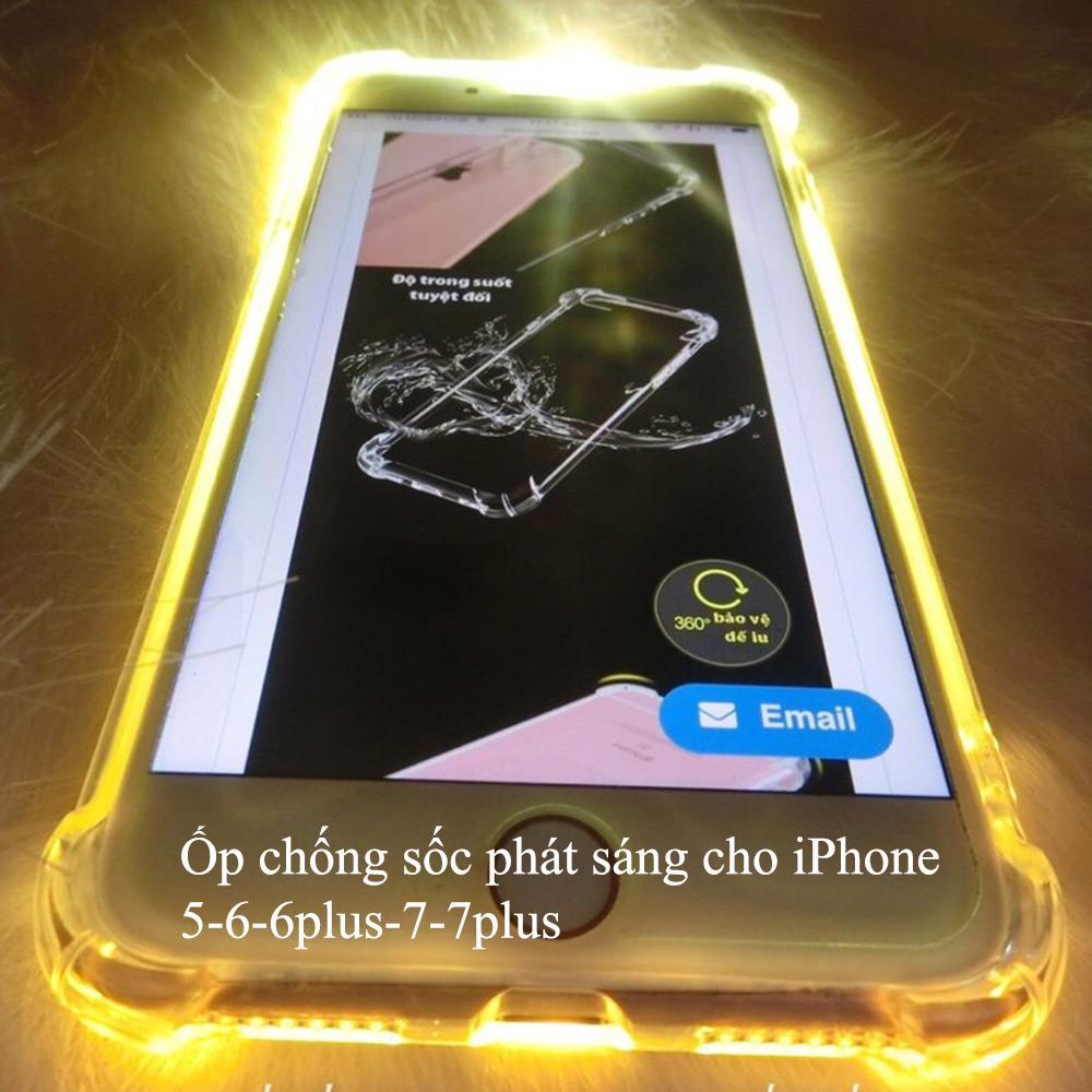 Ốp lưng dẻo chống sốc phát sáng cho iphone 5/5s/5se