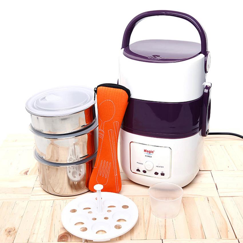 Hộp nấu hâm cơm bằng điện đa năng 3 ngăn Magic A06
