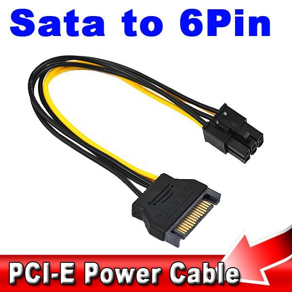 Cáp nguồn Sata sang 6 Pin cho VGA card 20cm ( combo 2 sợi)