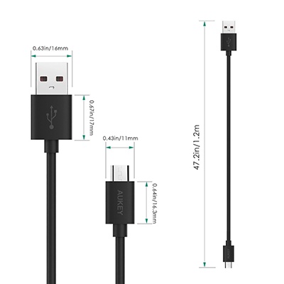 Cáp Aukey CB-D10 Micro USB ( bộ 3 cáp )