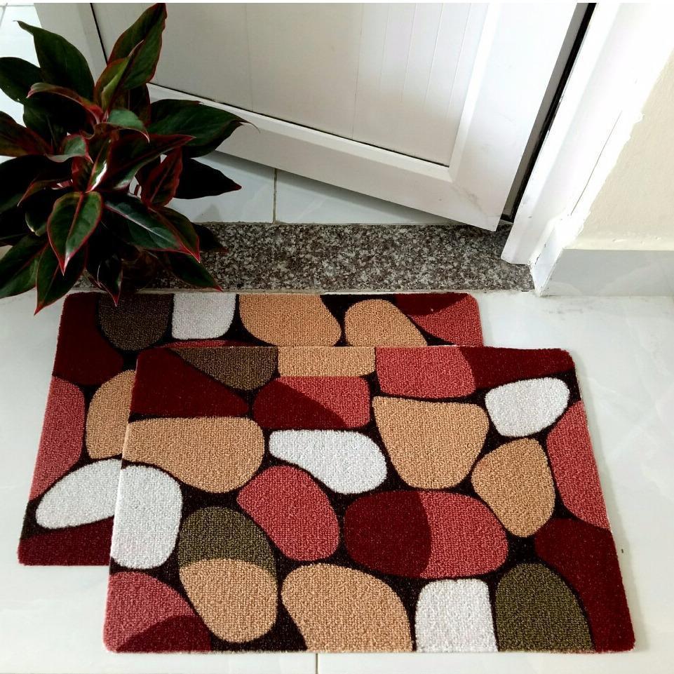 Bộ 2 thảm hoa lau chân 3D