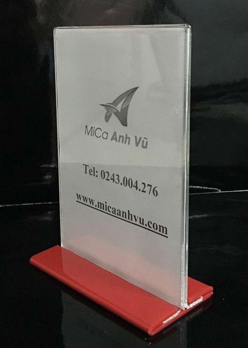Bộ 3 Kệ menu mica A4 để bàn chữ T đế đỏ