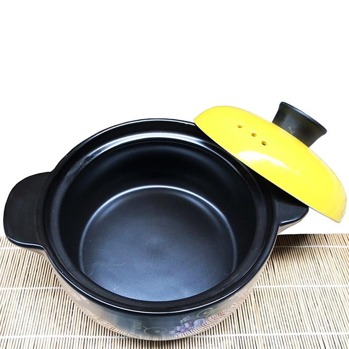 [HCM]Nồi đất họa tiết 1 lít 8 hầm canh thịt tràng thạch cao cấp