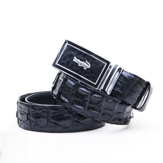 Thắt lưng,dây nịt nam da thật dập vân cá sấu nổi bật khóa tự động hiện đại chạm cá sấu độc đáo (mặt da logo cá sấu)