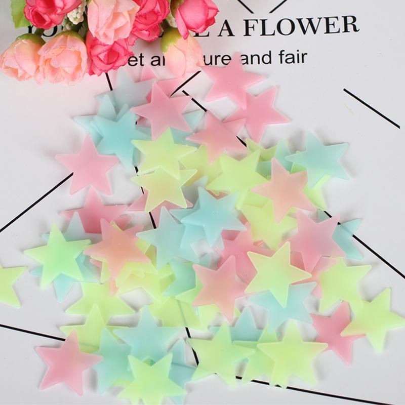 Gói 100 ngôi sao dán tường dạ quang 3cm bs1588