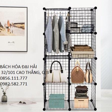 Combo 8 ô lưới sắt làm kệ để đồ thông minh, hiện đại - kệ trang trí, kệ để đồ đẹp- kệ lưới sắt chịu nặng 30kg 1 ô