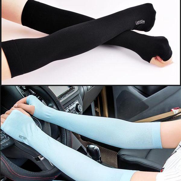 Găng tay chống nắng xỏ ngón let slim thun lạnh thoáng mát