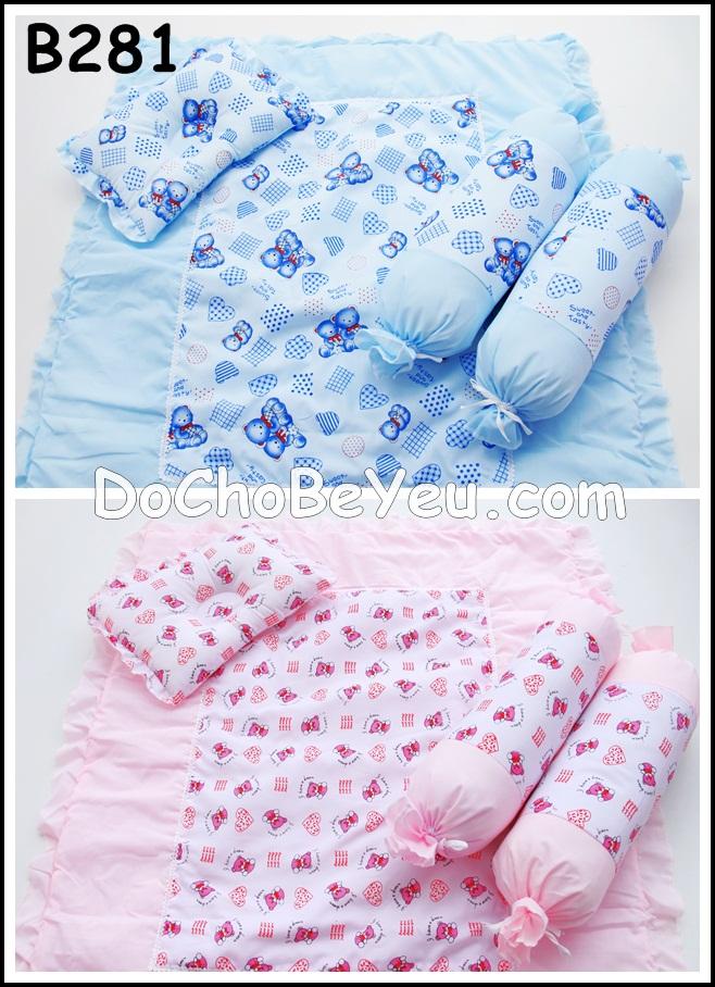 Bộ gối nệm sơ sinh nhỏ kate Thủy Tiên Baby