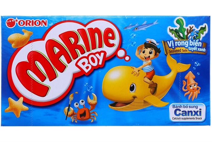 Combo 2 Hộp Bánh Orion Marine Boy Vị Rong Biển Tuyết Xanh 36g