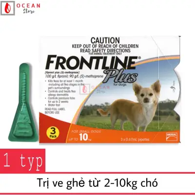Thuốc nhỏ gáy trị ve ghẻ, bọ chét cho chó - 1 ống Frontline Plus chó 2-10kg (1 tube 2-10kg - No Box)
