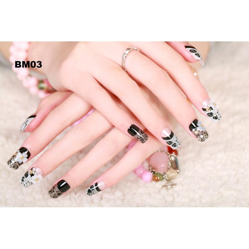 Bộ 24 móng tay giả họa tiết bm03