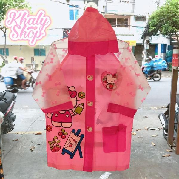 Áo mưa hình mèo Kitty màu hồng kèm túi xách 2 quai dành cho trẻ em có nhiều size (S-M-L-XL-XXL) - 40KTAM2QT152