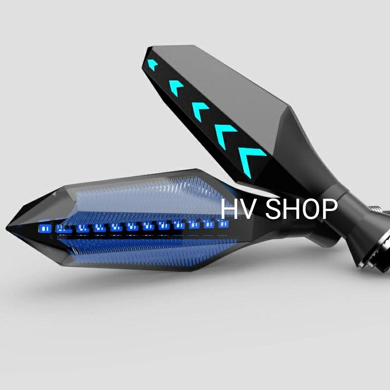 xinhan xe may Xi nhan led chạy Audi HV shop Q2 2 mặt ( sáng XANH - XANH ) ( 1 cặp )