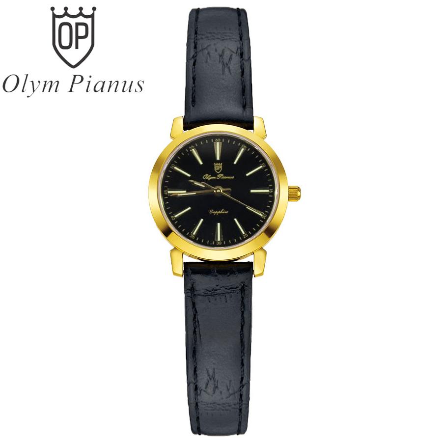 Đồng hồ nữ mặt kính sapphire olym pianus op130-03lk-gl đen