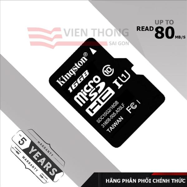 Thẻ nhớ 16gb Kingston Micro SDHC Class10 (Đen) - Hãng phân phối chính thức + Tặng viết bi