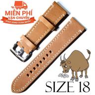 Dây đồng hồ da bò cao cấp SIZE 18mm (nâu) thumbnail