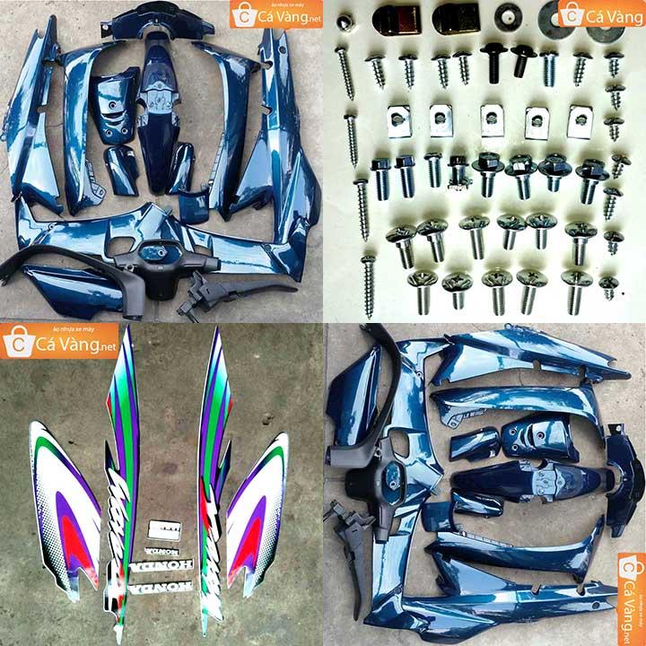[HCM]Vỏ nhựa xe máy + Tem + Ốc xe máy Wave A Alpha 2002 NHỰA PP Đen - MÀU XANH NHỚT