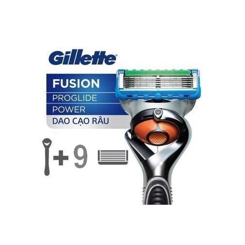 Bộ dao cạo râu và 9 lưỡi dao cạo Râu Gillette Fusion Proglide 5+1