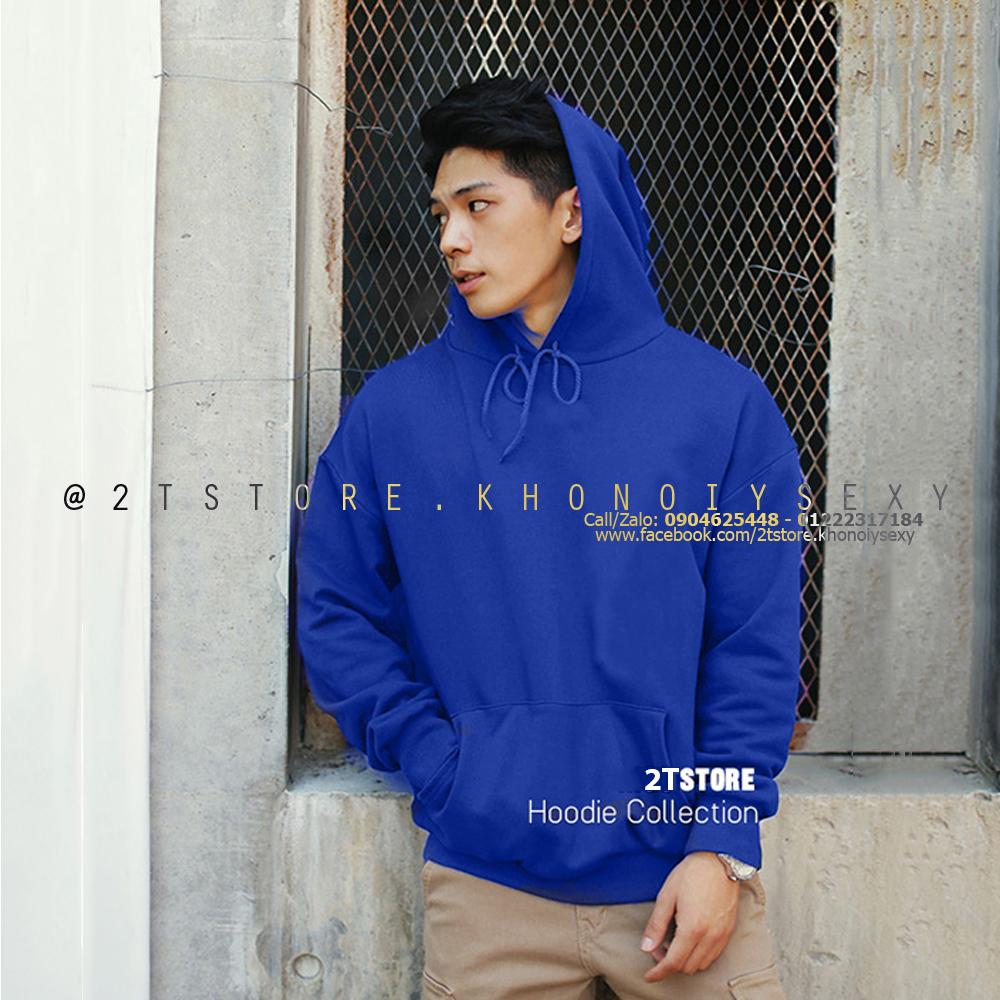 2T STORE ÁO KHOÁC HOODIE NỈ CÓ NÓN TRƠN MÀU XANH DƯƠNG 2TAKN08001-12.jpg