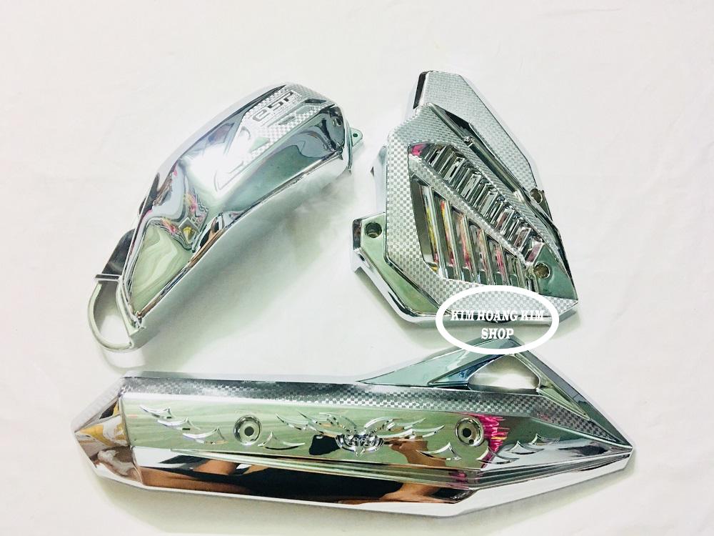 Combo Bộ 3 món Ốp Pô,Pô E,Két nước Xi Inox dành cho xe Airblade đời 20162019